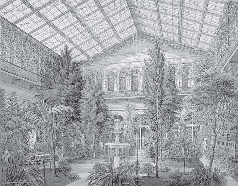 Э.П. Гау. Зимний сад в Малом Эрмитаже. 1865 г.